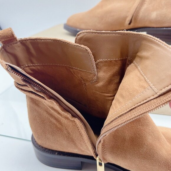 Sam Edelman Nolynn Women's Ankle Boots Booties Saddle Brown Suede Side Zip US 8 - Picture 12 of 13